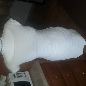 Junior womens White party stretch dress size Large sundress office